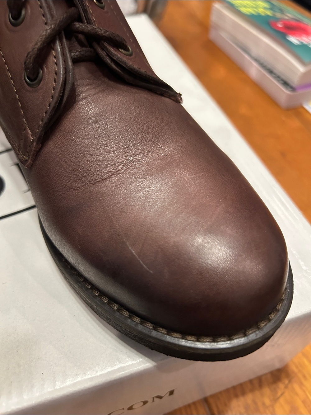 Steve Madden Leader Brown Leather Side Zip Lace Up Boot. Size 9. NIB - Picture 14 of 16